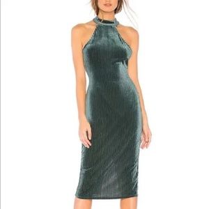 BLYTHE MIDI DRESS IN MOSS GREEN